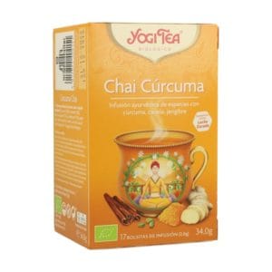 Chai Cúrcuma Yogui Tea Infusión ayurvédica 17 bolsitas infusoras