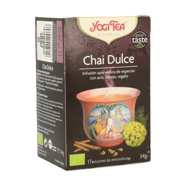 Chai Dulce Yogui Tea Infusión ayurvédica 17 bolsitas infusoras