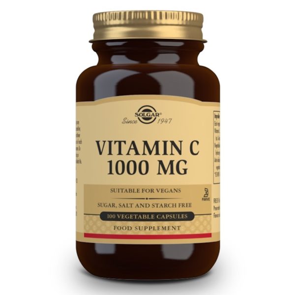 Vitamina C100 cápsulas vegetales de 1000mg. Solgar