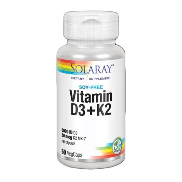 Vitamina D3 + K2 60 cápsulas vegetales Solaray