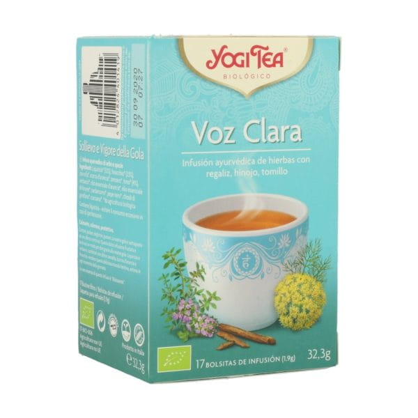 Voz clara Yogui Tea Infusión ayurvédica 17 bolsitas infusoras