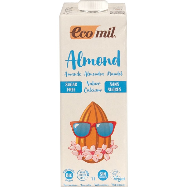 Ecomil Bebida de Almendra natural con calcio sin azúcar bio 1L